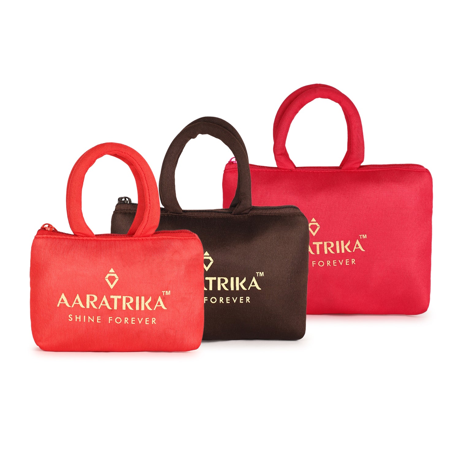 Red Cloth Tote Bag with Zipper Closure – Stylish, Compact, and Durable for Women, Perfect for Daily Use, Shopping, and Travel Set of 3