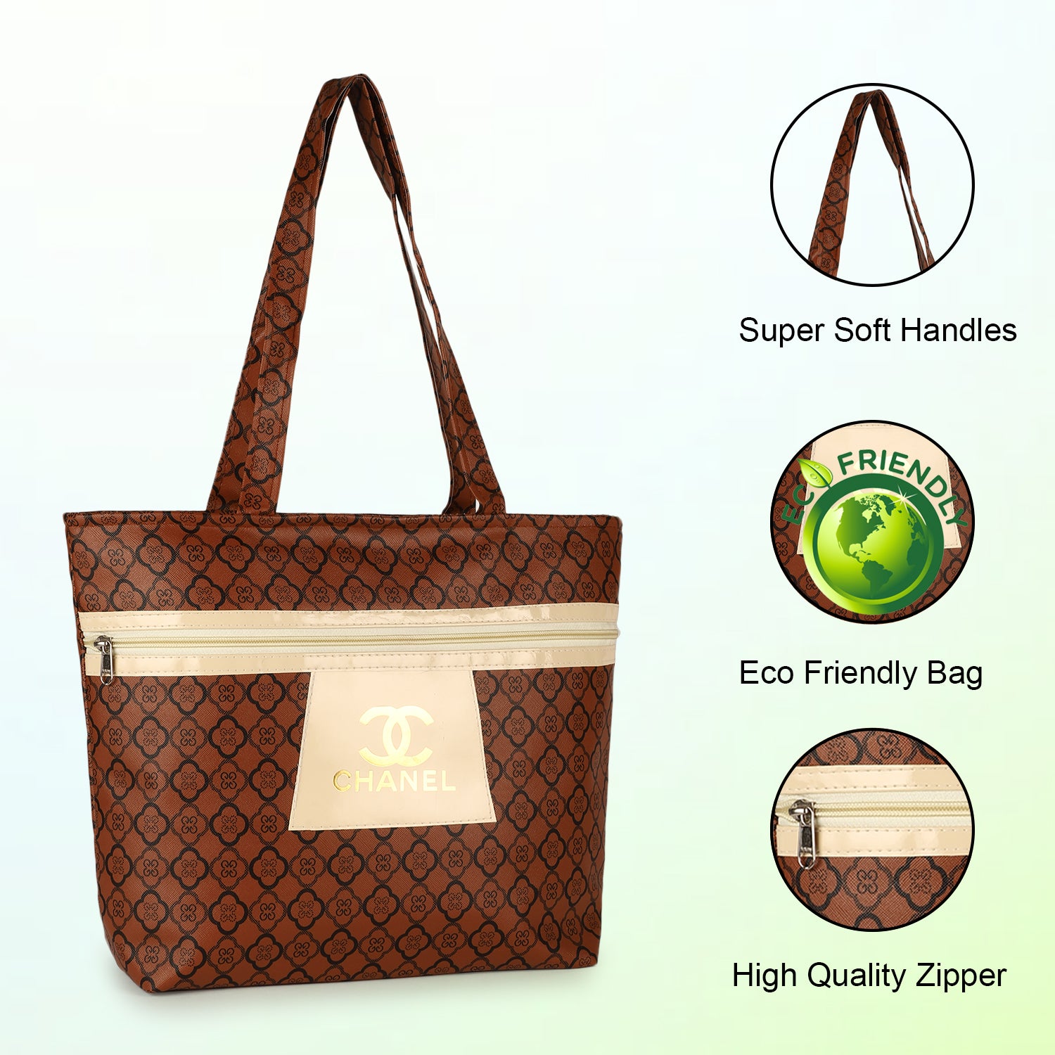 House of Legacy Fashionable Tote Bag with Zip Closure and Stylish Logo Design - Large Capacity Handbag for Women