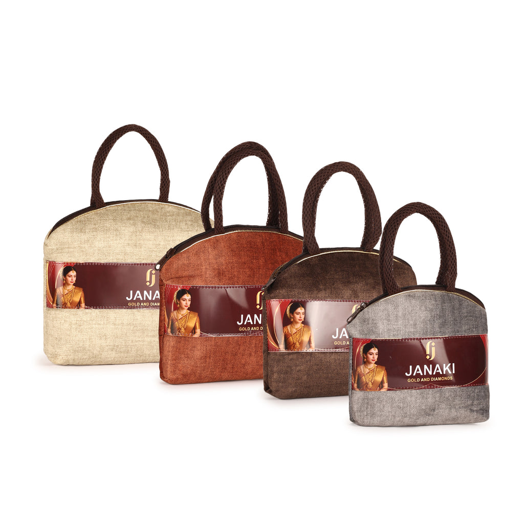 Janaki Jewelry Organizer Bag – Swet Double Shed Colour With Digital Print  Jewelry Case with Handle Perfect for Jewelry Storage and Travel – 200g Set of 4