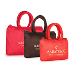 Red Cloth Tote Bag with Zipper Closure – Stylish, Compact, and Durable for Women, Perfect for Daily Use, Shopping, and Travel Set of 3