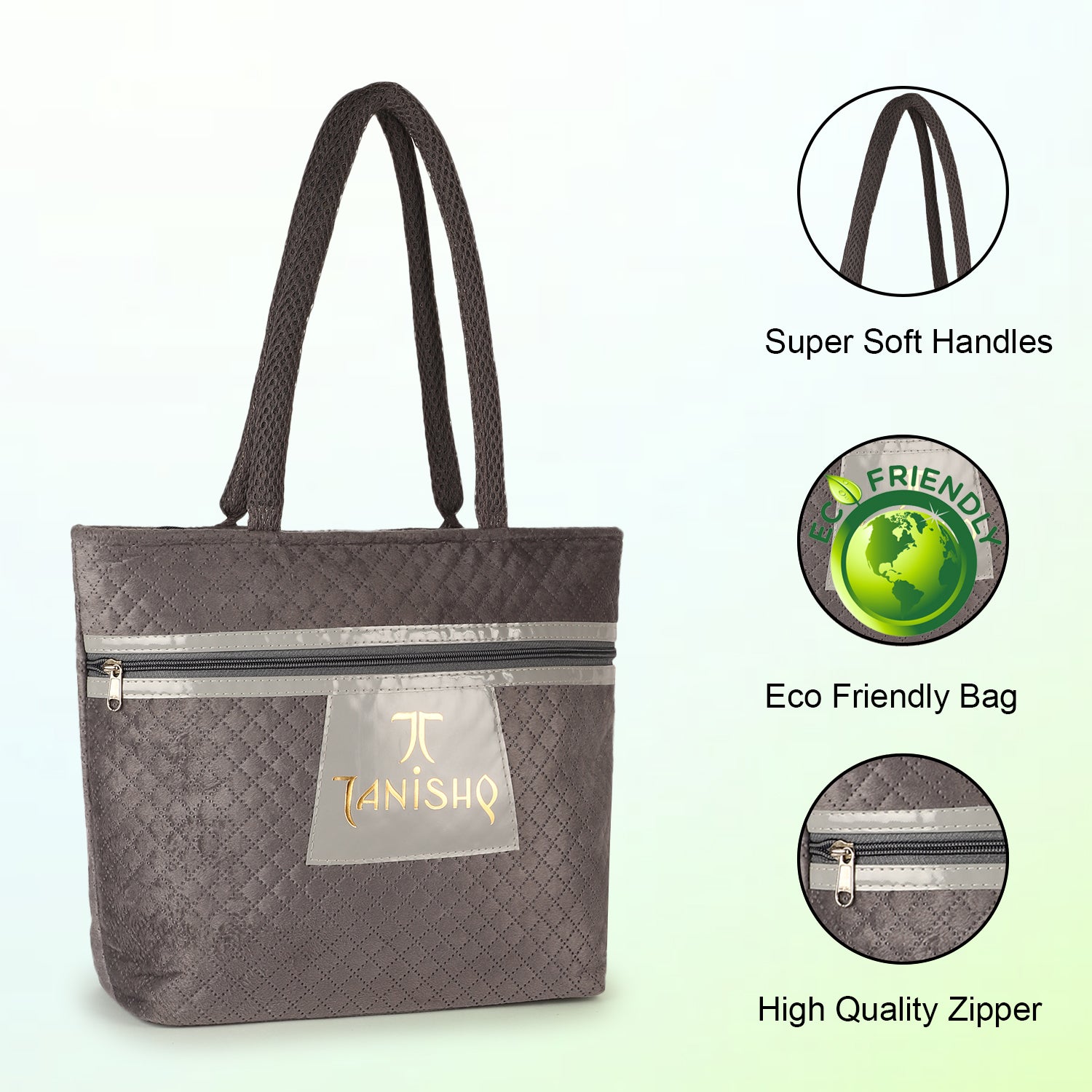 House of Legacy Fashionable Tote Bag with Zip Closure and Stylish Logo Design - Large Capacity Handbag for Women