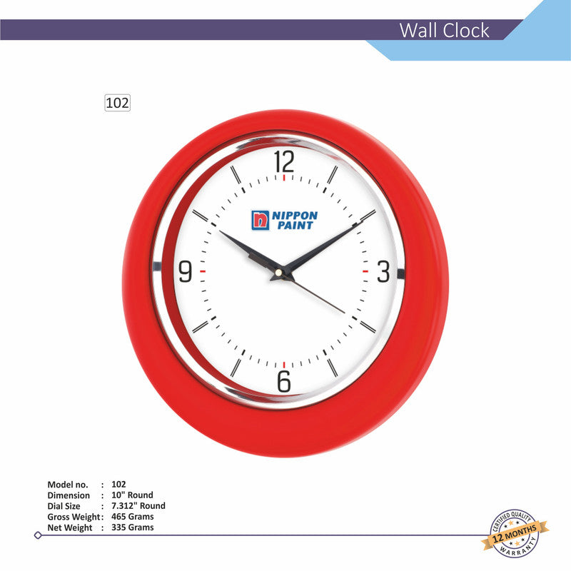 Round Analog Wall Clock | Classic Frame | Large Easy-Read Numbers | Silent Quartz Movement | Home & Office Wall Décor