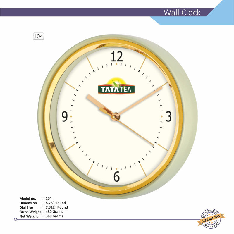 Round Analog Wall Clock | Classic Frame | Large Easy-Read Numbers | Silent Quartz Movement | Home & Office Wall Décor