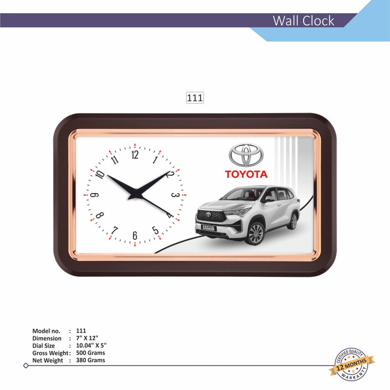 Rectangular Analog Wall Clock | Classic Frame | Large Easy-Read Numbers | Silent Quartz Movement | Home & Office Wall Décor