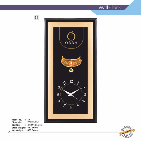 Rectangular Analog Wall Clock | Classic Frame | Large Easy-Read Numbers | Silent Quartz Movement | Home & Office Wall Décor