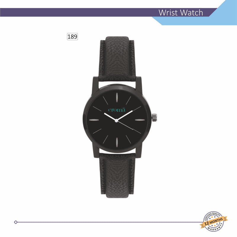 LIC Men, Wrist Watch with Black Leather Strap, Classic Round Dial with LIC Logo, Gold Case Perfect for Casual and Formal Wear