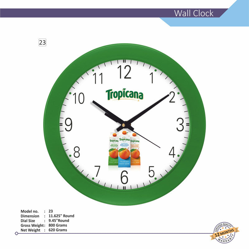 Round Analog Wall Clock | Classic Frame | Large Easy-Read Numbers | Silent Quartz Movement | Home & Office Wall Décor