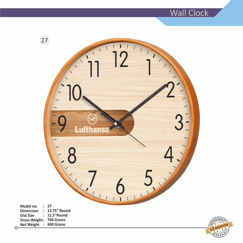 Round Analog Wall Clock | Classic Frame | Large Easy-Read Numbers | Silent Quartz Movement | Home & Office Wall Décor