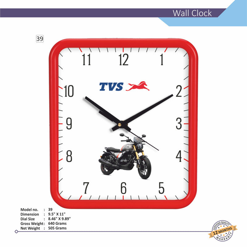 Square Analog Wall Clock | Classic Frame | Large Easy-Read Numbers | Silent Quartz Movement | Home & Office Wall Décor