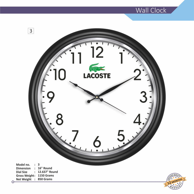 Round Analog Wall Clock | Classic Frame | Large Easy-Read Numbers | Silent Quartz Movement | Home & Office Wall Décor