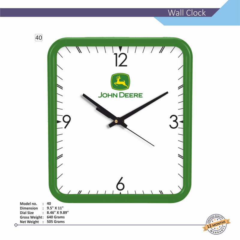 Square Analog Wall Clock | Classic Frame | Large Easy-Read Numbers | Silent Quartz Movement | Home & Office Wall Décor