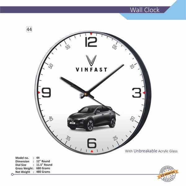 Round Analog Wall Clock | Classic Frame | Large Easy-Read Numbers | Silent Quartz Movement | Home & Office Wall Décor