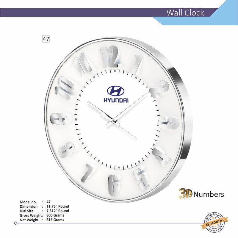 Round Analog Wall Clock | Classic Frame | Large Easy-Read Numbers | Silent Quartz Movement | Home & Office Wall Décor