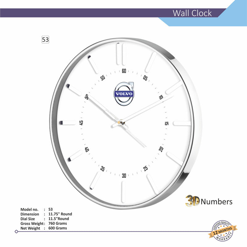 Round Analog Wall Clock | Classic Frame | Large Easy-Read Numbers | Silent Quartz Movement | Home & Office Wall Décor