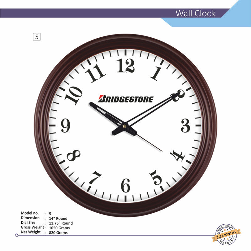 Round Analog Wall Clock | Classic Frame | Large Easy-Read Numbers | Silent Quartz Movement | Home & Office Wall Décor