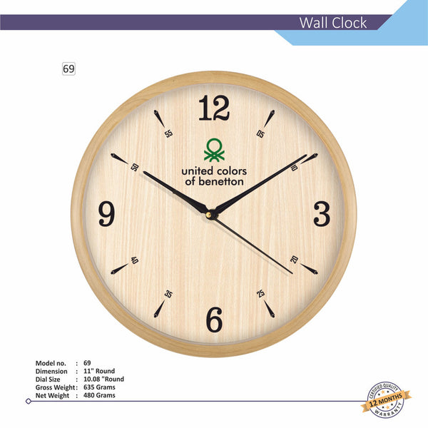 Round Analog Wall Clock | Classic Frame | Large Easy-Read Numbers | Silent Quartz Movement | Home & Office Wall Décor