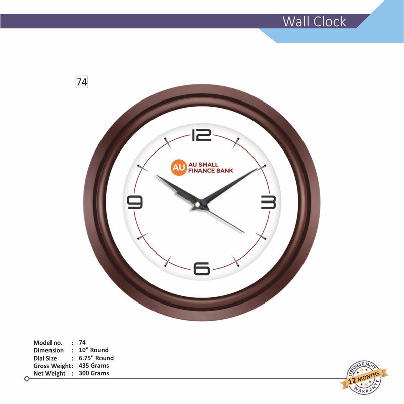 Round Analog Wall Clock | Classic Frame | Large Easy-Read Numbers | Silent Quartz Movement | Home & Office Wall Décor