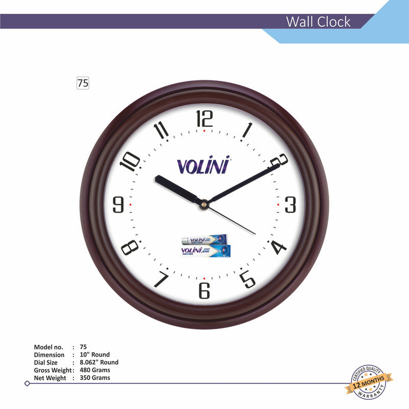 Round Analog Wall Clock | Classic Frame | Large Easy-Read Numbers | Silent Quartz Movement | Home & Office Wall Décor