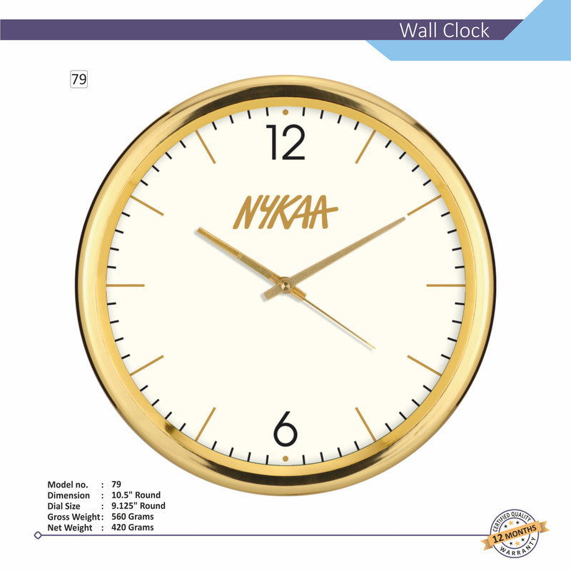 Round Analog Wall Clock | Classic Frame | Large Easy-Read Numbers | Silent Quartz Movement | Home & Office Wall Décor