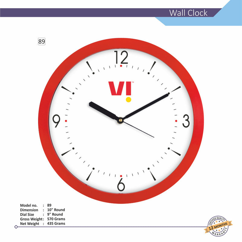 Round Analog Wall Clock | Classic Frame | Large Easy-Read Numbers | Silent Quartz Movement | Home & Office Wall Décor