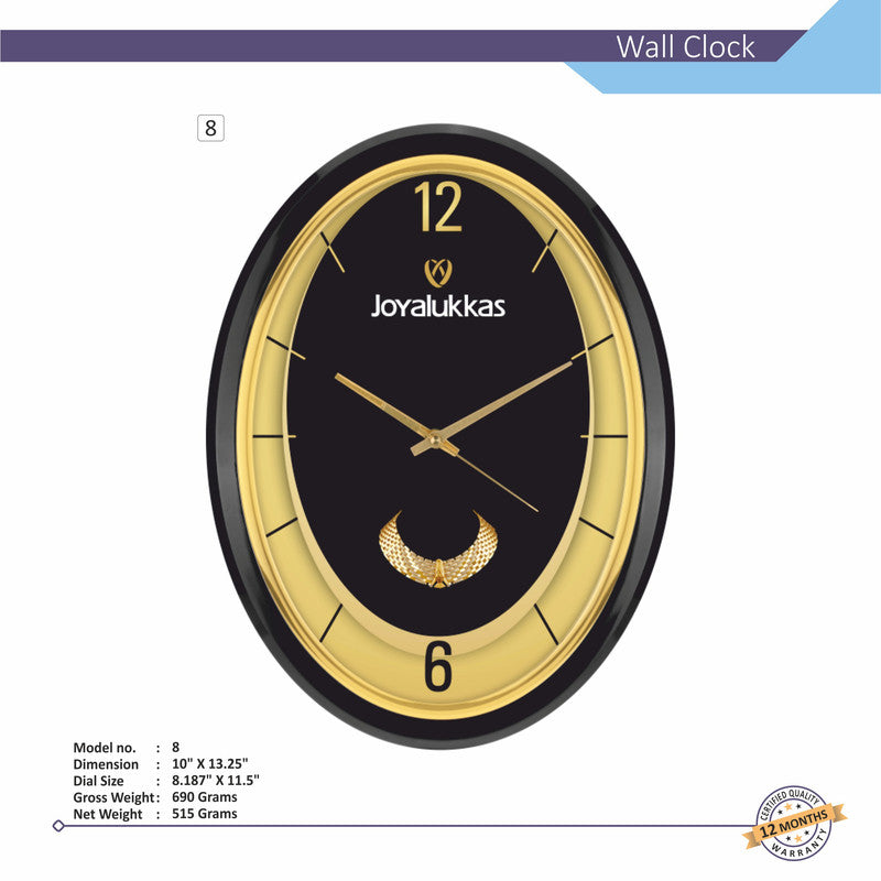 Round Analog Wall Clock | Classic Frame | Large Easy-Read Numbers | Silent Quartz Movement | Home & Office Wall Décor