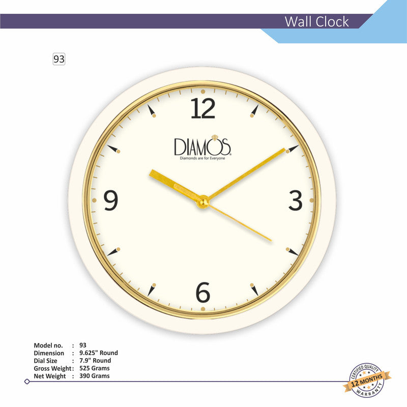 Round Analog Wall Clock | Classic Frame | Large Easy-Read Numbers | Silent Quartz Movement | Home & Office Wall Décor