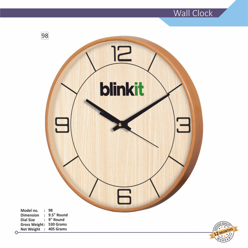 Round Analog Wall Clock | Classic Frame | Large Easy-Read Numbers | Silent Quartz Movement | Home & Office Wall Décor