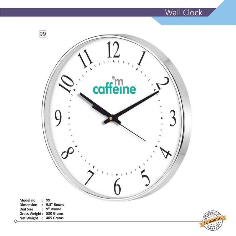 Round Analog Wall Clock | Classic Frame | Large Easy-Read Numbers | Silent Quartz Movement | Home & Office Wall Décor