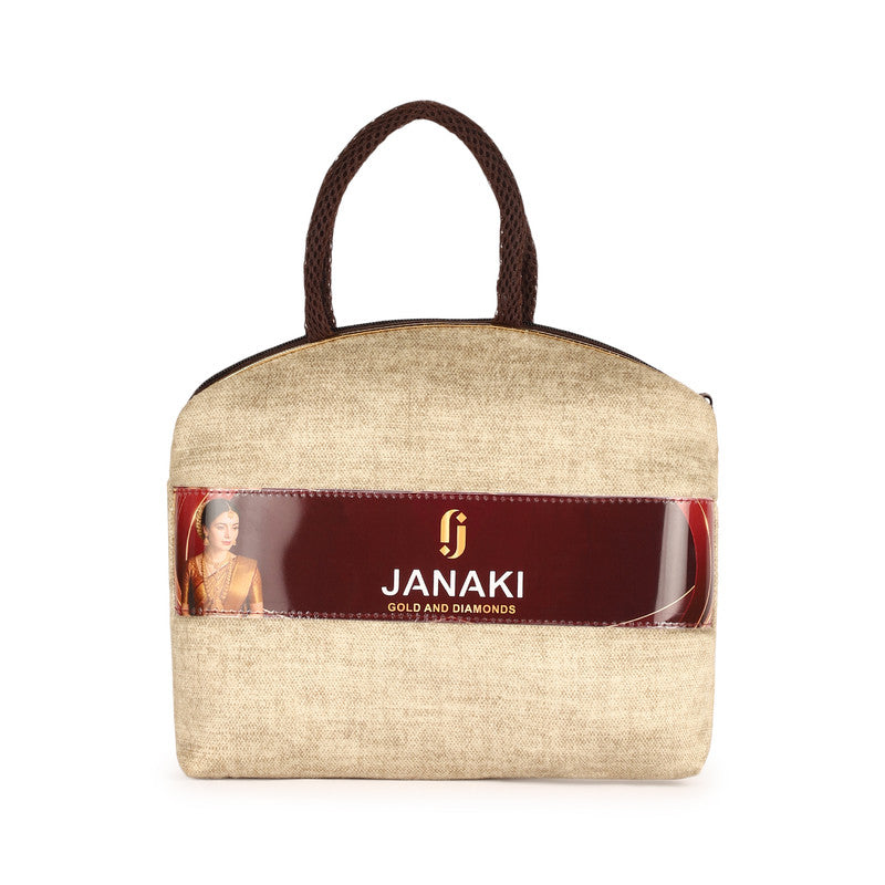 Janaki Jewelry Handbag | High-Quality Fabric | Zipper Closure | Stylish Design with Brand Logo | Perfect for Jewelry Storage & Everyday Use