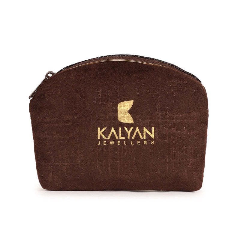 Kalyan Jewellers Cosmetic Pouch – Premium Brown Fabric Storage Bag with Zipper for Makeup, Toiletries, and Accessories – Elegant Travel Organizer