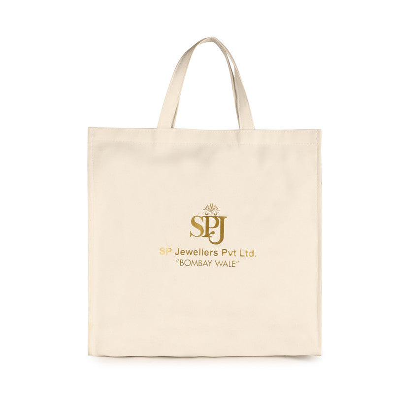 Canvas Tote Bag for Women - Reusable Soft Rexin Shopping Bag with Handles - Eco-Friendly Grocery Tote - Custom Printed Promotional Gift Bag - Natural Beige Carry Bag for Daily Use