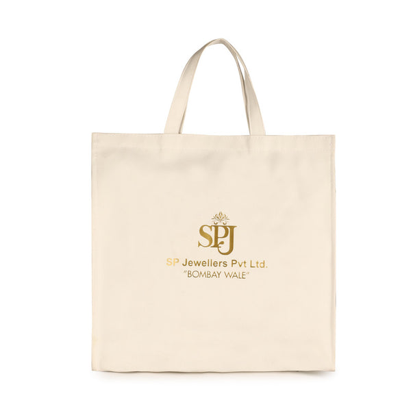 Canvas Tote Bag for Women - Reusable Soft Rexin Shopping Bag with Handles - Eco-Friendly Grocery Tote - Custom Printed Promotional Gift Bag - Natural Beige Carry Bag for Daily Use