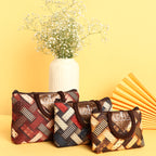 Lotus Jewelry Organizer Bag – Premium Fabric Jewelry Case with Handle, Stylish Design for Storing Gold & Precious Jewelry – Perfect for Travel & Storage Set of 3