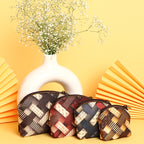 Brown & Beige Jwellery Bag Zip Closure – Compact, Durable, and Stylish for Organizing Makeup, Toiletries, and Accessories Set of 4